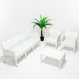 Mobetto Lara 3 1 1 S Mindersiz Bahçe Takımı Balkon - Bahçe - Teras Mobilyası / Beyaz