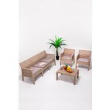 MOBETTO Lara 3+1+1+S Bahçe Takımı Balkon - Bahçe - Teras Mobilyası/Cappucino