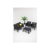 Mobetto Lara Mindersiz / 2 1 1 S Bahçe Takımı Balkon - Bahçe - Teras Mobilyası / Antrasit - Renkli
