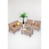 Mobetto Lara Mindersiz / 2 1 1 S Bahçe Takımı Balkon - Bahçe - Teras Mobilyası / Cappucino - Renkli
