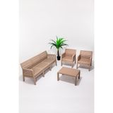 MOBETTO Lara Mindersiz / 3 1 1 S Bahçe Takımı Balkon - Bahçe - Teras Mobilyası / Cappucino