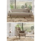 Mobetto Linen 3+1 Salon&oturma Odası Koltuk Takımı - Krem&kahve
