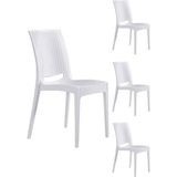 Mobetto Rattan Bahçe Sandalyesi 4 Adet – Beyaz