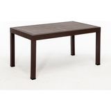 Mobetto Rattan Kahve Masa 90X150 cm 6 Kişilik Bahçe Balkon Teras İçin UV Dayanıklı - Kahverengi