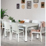 Mobetto Rattan Large Bahçe&balkon Masa Takımı Beyaz