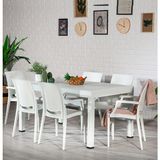Mobetto Rattan Large Lüx Masa Takımı Beyaz