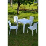 MOBETTO Rattan Masa Takımı - Beyaz