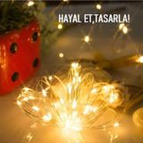 Mobgift 10 Metre Pilli Peri Led Işık + 50 Adet Küçük Mandal Fotoğraf Asma Seti