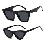 Mobgift 2'li Cat Eye Dörtgen Güneş Gözlüğü (Siyah) - Cat Eye Retro Güneş Gözlüğü (Siyah)
