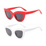 Mobgift 2'li Cat Eye Oval Güneş Gözlüğü (Kırmızı - Beyaz)