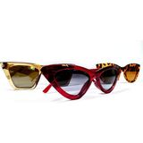Mobgift 3'lü Cat Eye Dörtgen Güneş Gözlüğü (Şeffaf Konyak) - Cat Eye Oval Güneş Gözlüğü (Leopar) - Cat Eye Retro Güneş Gözlüğü (Şeffaf Bordo) - Şeffaf Konyak - Leopar - Şeffaf Bordo