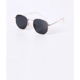 Mobgift Altıgen Unisex Güneş Gözlüğü (Gümüş - Siyah)