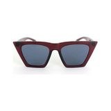 Mobgift Cat Eye Dörtgen Güneş Gözlüğü (Şeffaf Bordo - Siyah)