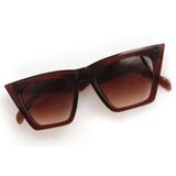 Mobgift Cat Eye Dörtgen Güneş Gözlüğü (Şeffaf Kahverengi - Kahverengi)