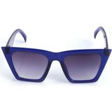 Mobgift Cat Eye Dörtgen Güneş Gözlüğü (Şeffaf Lacivert - Siyah)