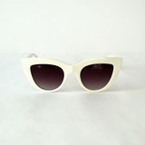 Mobgift Cat Eye Oval Güneş Gözlüğü (Beyaz)