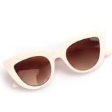 Mobgift Cat Eye Oval Güneş Gözlüğü (Kemik - Kahverengi)
