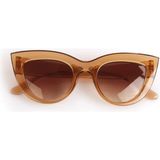 Mobgift Cat Eye Oval Güneş Gözlüğü (Şeffaf Konyak - Kahverengi)