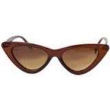 Mobgift Cat Eye Retro Güneş Gözlüğü (Şeffaf Kahverengi - Kahverengi)