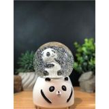 Mobgift Düşünen Panda Temalı Işıklı Müzikli Orta Boy Kar Küresi