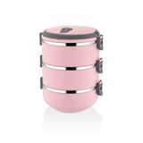 Mobgift Freshbox 3 Katlı Sefer Tası Yemek Termosu (Pudra Pembe)