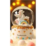 Mobgift Gökkuşağı Üzerinde Unicorn Temalı Orta Boy Müzikli Işıklı Kar Küresi