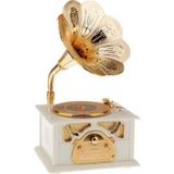 Mobgift Gramafon Müzik Kutusu Beyaz