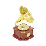 Mobgift Gramofon Şeklinde Nostalji Müzik Kutusu Kahverengi