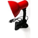 Mobgift Mandallı Spiralli Retro Çalışma Öğrenci Masa Lambası Kırmızı