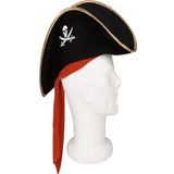 Mobgift Yetişkin Boy Kadife Jack Sparrow Denizci Korsan Şapkası 50X20 Cm