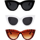 Mobgift Yuvarlak Cat Eye Model Set Güneş Gözlüğü 3'Lü