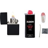 Mobgift Zippo 4’lü Set Çakmak Benzinli (Siyah) + Benzin + Taş + Fitil - Zippo Çakmak