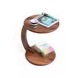 Mobievim Ceviz Kaplama C Yan Sehpa MDF Ahşap Ayaklı 43x43x54 cm