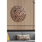 Mobievim Dekoratif Ahşap Duvar Saati (60 X 60cm) Siyah Rakamlı Ceviz