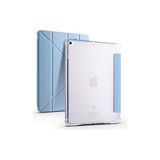 Mobify Apple iPad 9.7 2018 (6.nesil) Tri Folding Kalem Bölmeli Standlı Kılıf - Mavi