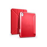 Mobify Apple iPad Mini 2021 (6.nesil) Tri Folding Kalem Bölmeli Standlı Kılıf - Kırmızı