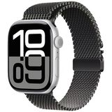 Mobify Mobil Aksesuarda Devrim Apple Watch 10 42Mm Şık Metal Nefes Alan Hafif Hasır Kordon Krd121