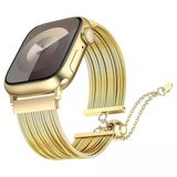 Mobify Mobil Aksesuarda Devrim Apple Watch 7 41Mm Krd-137 Metal Nefes Alan Hafif Hasır Kordon