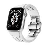 Mobify Mobil Aksesuarda Devrim Apple Watch 7 45Mm Metal Tokalı Kesilebilir Yumuşak Konforlu Silikon Kordon Krd127