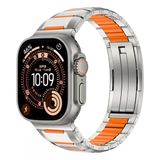 Mobify Mobil Aksesuarda Devrim Apple Watch Ultra 49Mm Krd-155 Hibrit Metal Yumuşak Konforlu Silikon Saat Kordonu