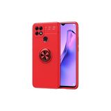Mobify Oppo A15 Kılıf Yüzüklü Sağlam Esnek Ringo Silikon Kapak - Kırmızı