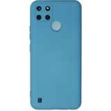 Mobify Realme C25Y Kılıf Içi Kadife Kaplı Telefonu Çizmeyen Hafif Yapılı Flexfit Silikon Kapak - Mavi