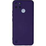 Mobify Realme C25Y Kılıf Içi Kadife Kaplı Telefonu Çizmeyen Hafif Yapılı Flexfit Silikon Kapak - Mor
