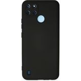 Mobify Realme C25Y Kılıf Içi Kadife Kaplı Telefonu Çizmeyen Hafif Yapılı Flexfit Silikon Kapak - Siyah