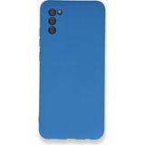 Mobify Samsung Galaxy A02S Kılıf Içi Kadife Kaplı Telefonu Çizmeyen Hafif Yapılı Flexfit Silikon Kapak - Mavi