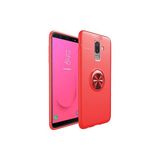 Mobify Samsung Galaxy J8 Kılıf Yüzüklü Sağlam Esnek Ringo Silikon Kapak - Kırmızı
