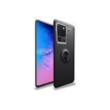 Mobify Samsung Galaxy S20 Ultra Kılıf Yüzüklü Sağlam Esnek Ringo Silikon Kapak - Siyah