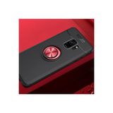 Mobify Samsung Galaxy S9 Kılıf Yüzüklü Sağlam Esnek Ringo Silikon Kapak - Siyah - Kırmızı