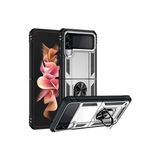 Mobify Samsung Galaxy Z Flip 3 Kılıf Tam Koruma Çift Katmanlı Ibiza Sert Silikon Kapak - Gri