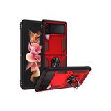 Mobify Samsung Galaxy Z Flip 3 Kılıf Tam Koruma Çift Katmanlı Ibiza Sert Silikon Kapak - Kırmızı